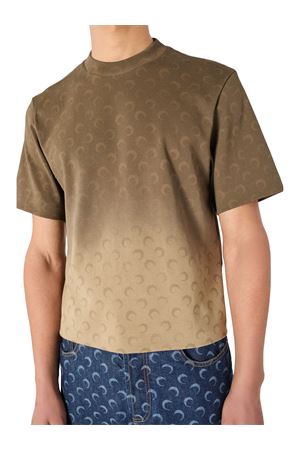 Faded moon crewneck t-shirt organic cotton MARINE SERRE | UTT001ACJER0070BG40